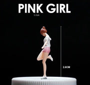 1:64 Painted Figure Mini Model Miniature Resin Diorama People Sand Pink Girl